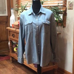 Chaps Denim long sleeve chambray shirt. Size XL